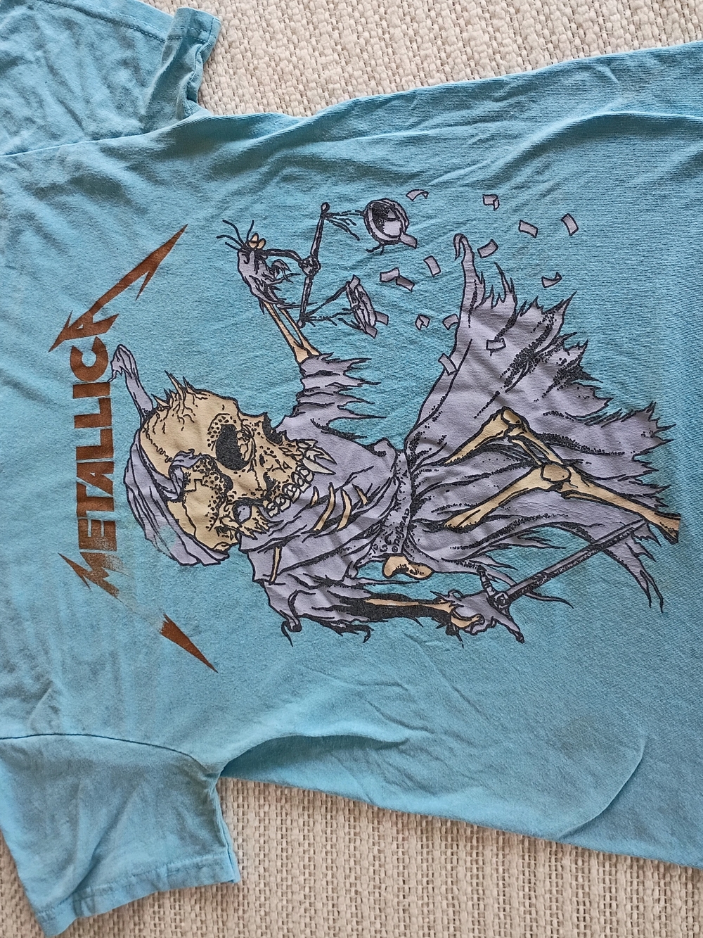 Metallica Kids' Short Sleeve Graphic Tee in Light Blue